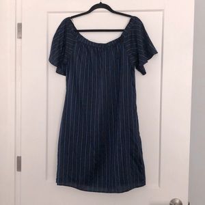 Sz Medium, Banana Republic, Blue Pinstripe dress